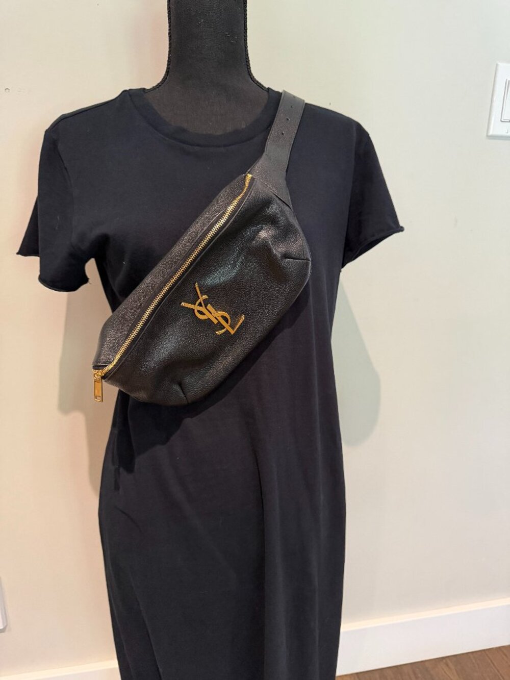 Saint Laurent YSL Monogram Leather Belt Bag Fanny Pack Black BNIB